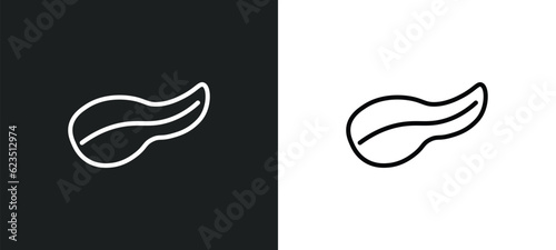pancreas icon isolated in white and black colors. pancreas outline vector icon from medical collection for web, mobile apps and ui.