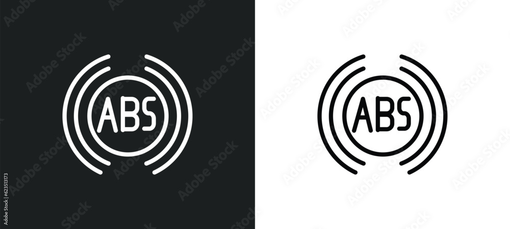 abs icon isolated in white and black colors. abs outline vector icon from health and medical collection for web, mobile apps and ui. abs icon isolated in white and black colors. abs outline vector icon from health and medical collection for web, mobile apps and ui.