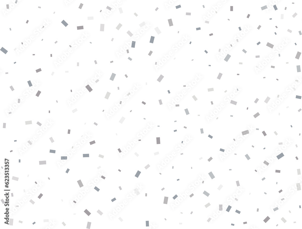 Holiday Rectangular Silver Confetti