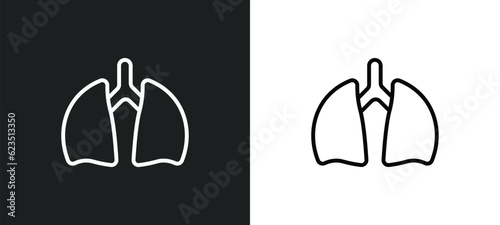 lung icon isolated in white and black colors. lung outline vector icon from health and medical collection for web, mobile apps and ui.