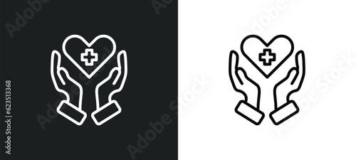 health care icon isolated in white and black colors. health care outline vector icon from health and medical collection for web, mobile apps and ui.