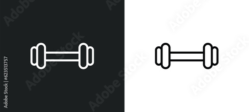 exercising dumbbell icon isolated in white and black colors. exercising dumbbell outline vector icon from gym and fitness collection for web, mobile apps and ui.