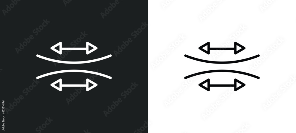 stretch icon isolated in white and black colors. stretch outline vector icon from geometry collection for web, mobile apps and ui.