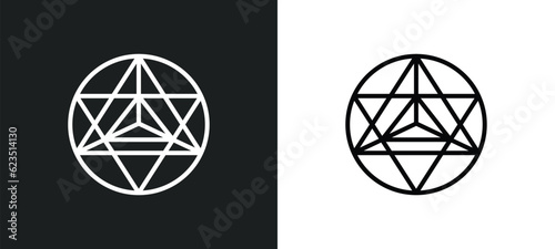 metatron cube icon isolated in white and black colors. metatron cube outline vector icon from geometry collection for web, mobile apps and ui. photo