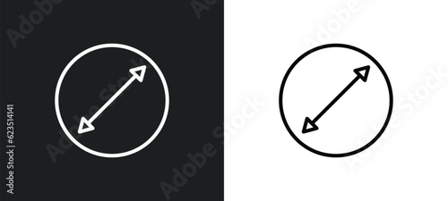 diameter icon isolated in white and black colors. diameter outline vector icon from geometry collection for web, mobile apps and ui. photo