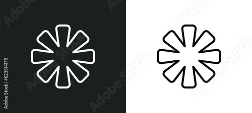 asterisk icon isolated in white and black colors. asterisk outline vector icon from geometry collection for web, mobile apps and ui.