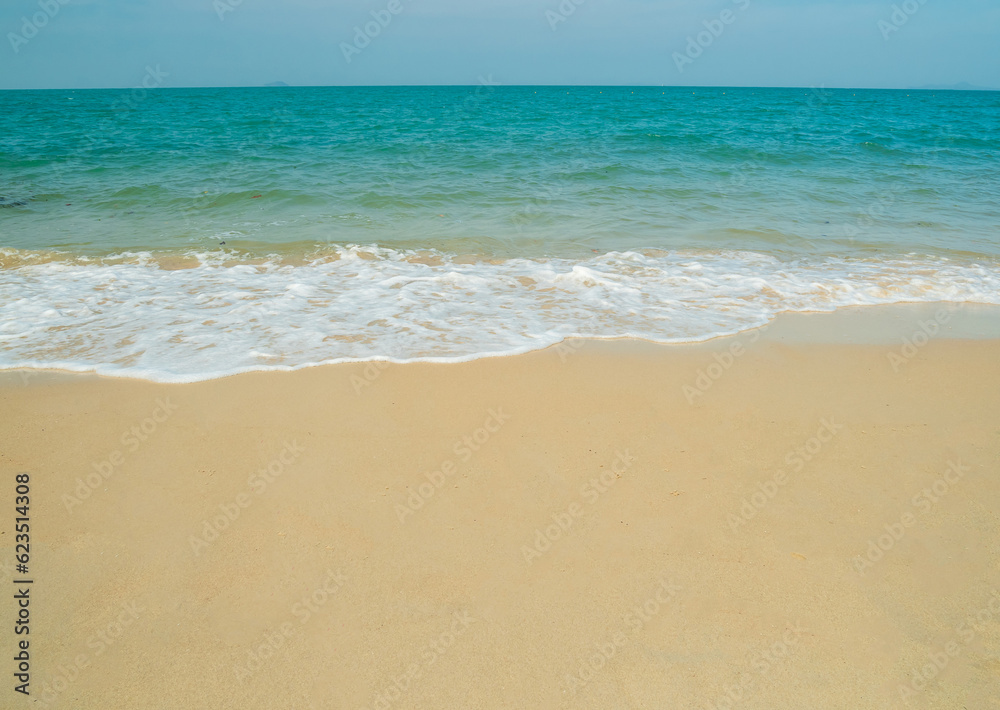 Beautiful Landscape summer panorama front viewpoint tropical sea beach white sand clean and blue sky background calm Nature ocean Beautiful wave water travel Sai Kaew Beach East thailand Chonburi Beautiful Landscape summer panorama front viewpoint tropical sea beach white sand clean and blue sky background calm Nature ocean Beautiful wave water travel Sai Kaew Beach East thailand Chonburi
