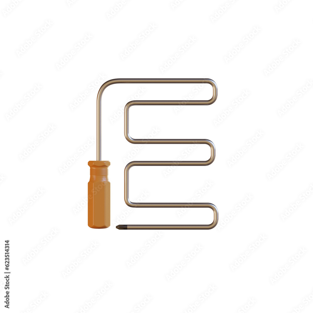 Screwdriver 3D Alphabet or PNG Letters Screwdriver 3D Alphabet or PNG Letters