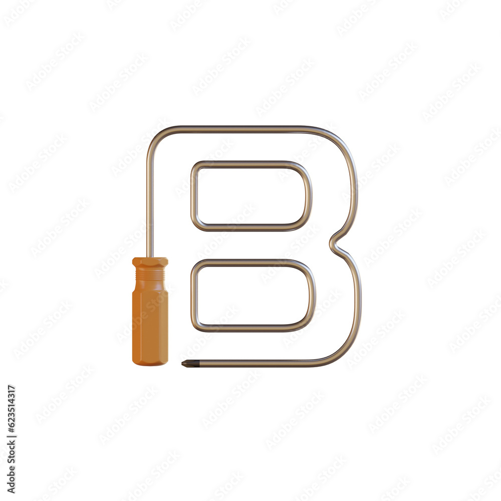 Screwdriver 3D Alphabet or PNG Letters Screwdriver 3D Alphabet or PNG Letters