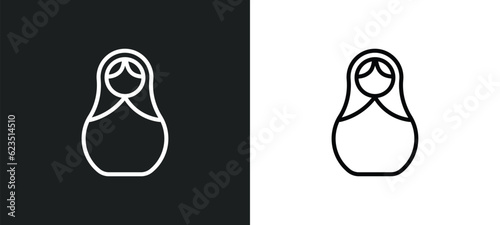 matryoshka icon isolated in white and black colors. matryoshka outline vector icon from general collection for web, mobile apps and ui. photo