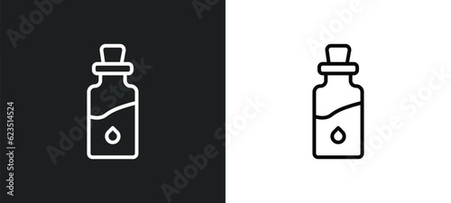 massage oil icon isolated in white and black colors. massage oil outline vector icon from general collection for web, mobile apps and ui.