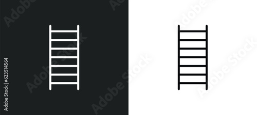 stepladder icon isolated in white and black colors. stepladder outline vector icon from general collection for web, mobile apps and ui.