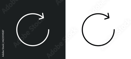 clockwise icon isolated in white and black colors. clockwise outline vector icon from general collection for web, mobile apps and ui.