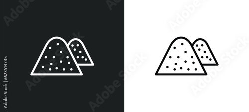 sand icon isolated in white and black colors. sand outline vector icon from general collection for web, mobile apps and ui. photo