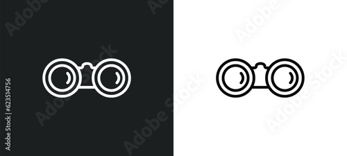 binocular icon isolated in white and black colors. binocular outline vector icon from general collection. collection for web, mobile apps and ui. photo