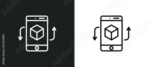 ar app icon isolated in white and black colors. ar app outline vector icon from general collection for web, mobile apps and ui.
