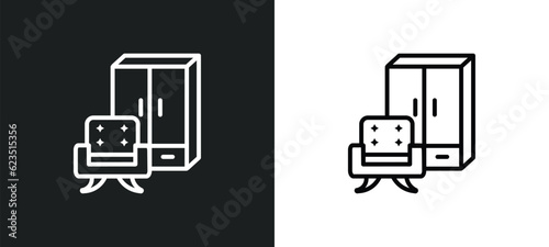 furniture icon isolated in white and black colors. furniture outline vector icon from furniture & household collection for web, mobile apps and ui.