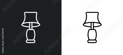 table lamp icon isolated in white and black colors. table lamp outline vector icon from furniture & household collection for web, mobile apps and ui.
