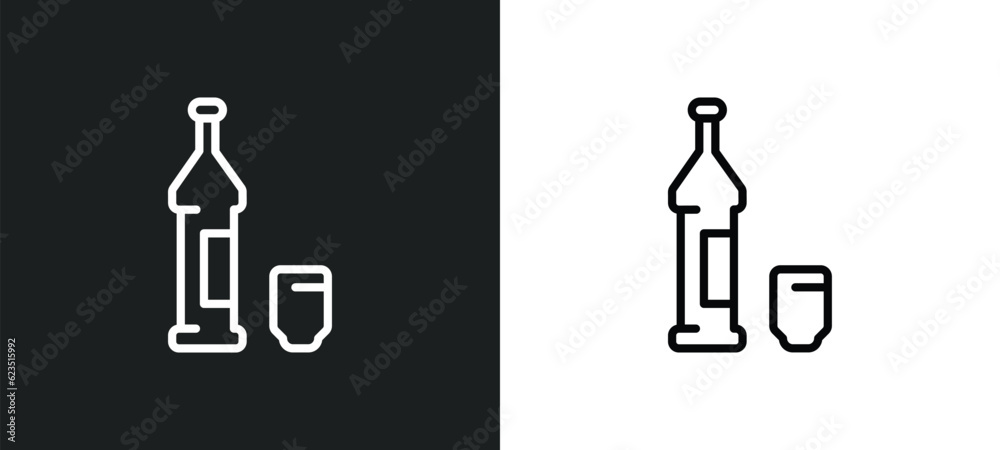 alcoholic icon isolated in white and black colors. alcoholic outline vector icon from food collection for web, mobile apps and ui. alcoholic icon isolated in white and black colors. alcoholic outline vector icon from food collection for web, mobile apps and ui.