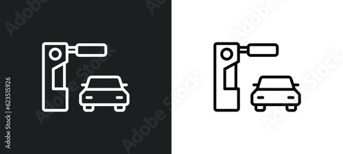 drive through icon isolated in white and black colors. drive through outline vector icon from food collection for web, mobile apps and ui.