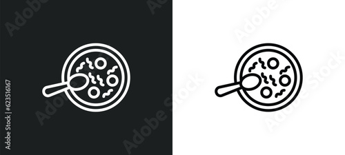 snow fungus soup icon isolated in white and black colors. snow fungus soup outline vector icon from food collection for web, mobile apps and ui.