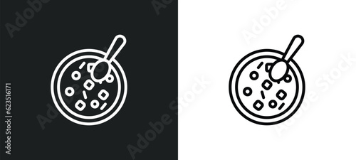 winter melon soup icon isolated in white and black colors. winter melon soup outline vector icon from food collection for web, mobile apps and ui.