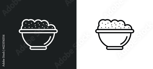 risotto icon isolated in white and black colors. risotto outline vector icon from food collection for web, mobile apps and ui.