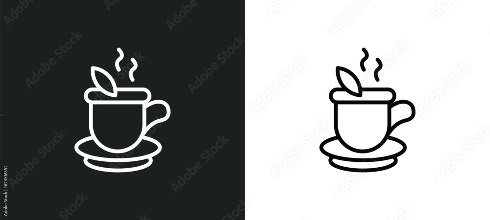 hot herbal icon isolated in white and black colors. hot herbal outline vector icon from food collection for web, mobile apps and ui.