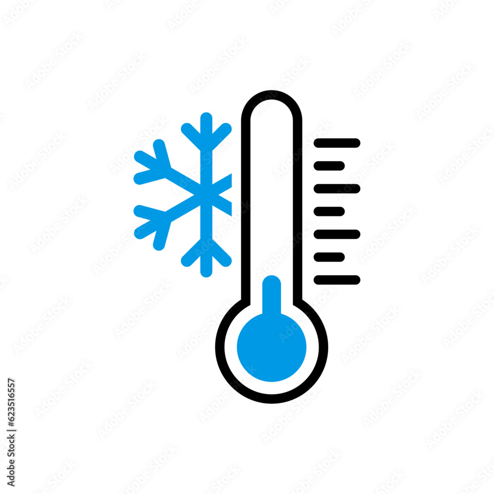 Thermometer with snowflake icon Thermometer with snowflake icon