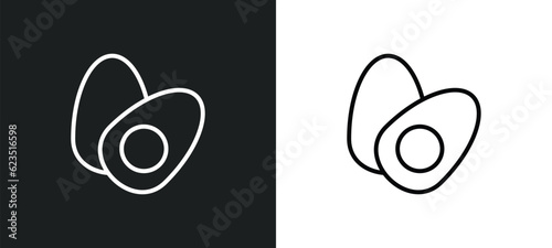 boiled egg icon isolated in white and black colors. boiled egg outline vector icon from food collection for web, mobile apps and ui.