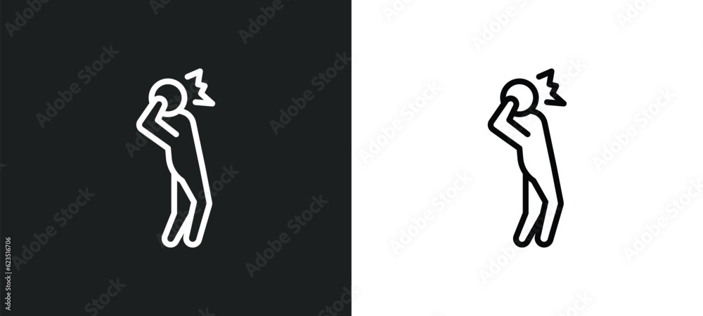 scared human icon isolated in white and black colors. scared human outline vector icon from feelings collection for web, mobile apps and ui. scared human icon isolated in white and black colors. scared human outline vector icon from feelings collection for web, mobile apps and ui.