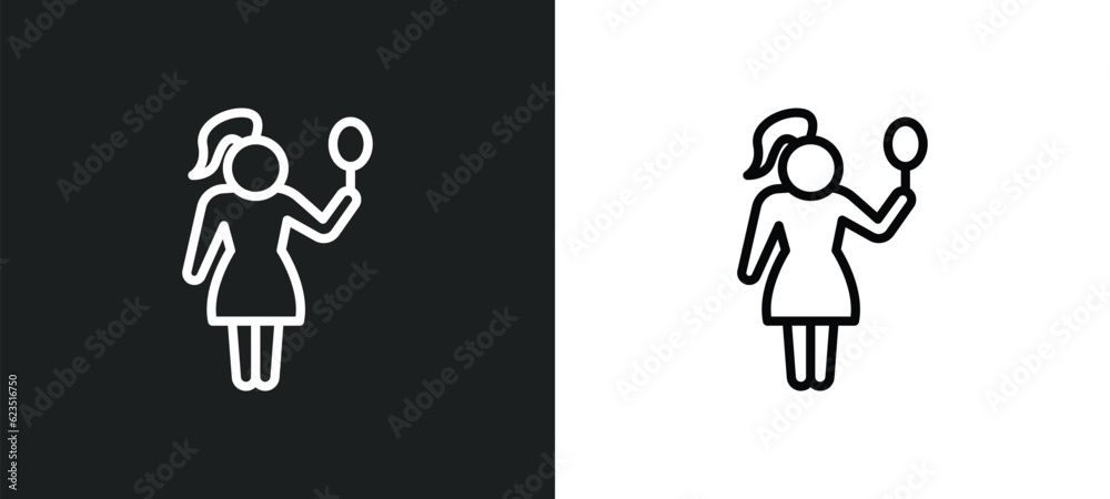 Fototapeta premium pretty human icon isolated in white and black colors. pretty human outline vector icon from feelings collection for web, mobile apps and ui.