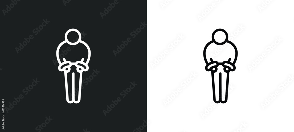 guilty human icon isolated in white and black colors. guilty human outline vector icon from feelings collection for web, mobile apps and ui. guilty human icon isolated in white and black colors. guilty human outline vector icon from feelings collection for web, mobile apps and ui.