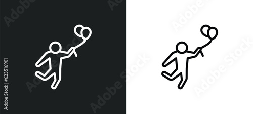 hopeful human icon isolated in white and black colors. hopeful human outline vector icon from feelings collection for web, mobile apps and ui.