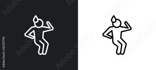 anxious human icon isolated in white and black colors. anxious human outline vector icon from feelings collection for web, mobile apps and ui.