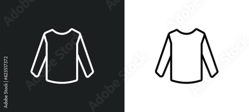 long sleeves icon isolated in white and black colors. long sleeves outline vector icon from fashion collection for web, mobile apps and ui.