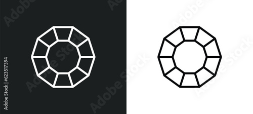 precious stone icon isolated in white and black colors. precious stone outline vector icon from fashion collection for web, mobile apps and ui.