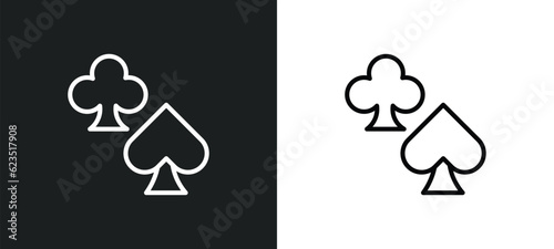 poker icon isolated in white and black colors. poker outline vector icon from arcade collection for web, mobile apps and ui.