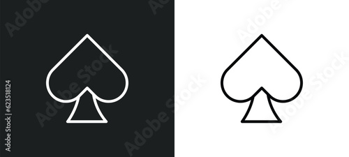 ace of spades icon isolated in white and black colors. ace of spades outline vector icon from arcade collection for web, mobile apps and ui.