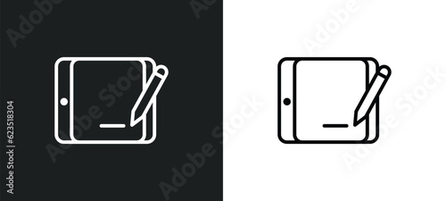 graphic tablet icon isolated in white and black colors. graphic tablet outline vector icon from electronic devices collection for web, mobile apps and ui.