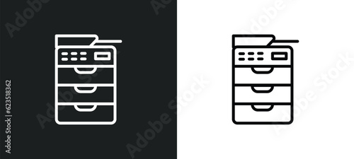 copier icon isolated in white and black colors. copier outline vector icon from electronic devices collection for web, mobile apps and ui. photo