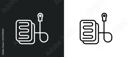 electric blanket icon isolated in white and black colors. electric blanket outline vector icon from electronic devices collection for web, mobile apps and ui.