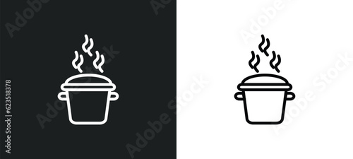 crock-pot icon isolated in white and black colors. crock-pot outline vector icon from electronic devices collection for web, mobile apps and ui.
