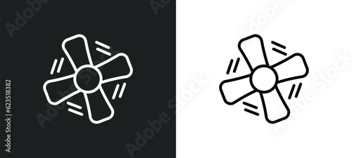 ceiling fan icon isolated in white and black colors. ceiling fan outline vector icon from electronic devices collection for web, mobile apps and ui.
