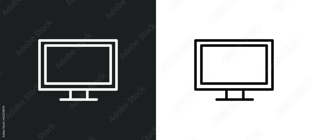 lcd icon isolated in white and black colors. lcd outline vector icon from electronic devices collection for web, mobile apps and ui.