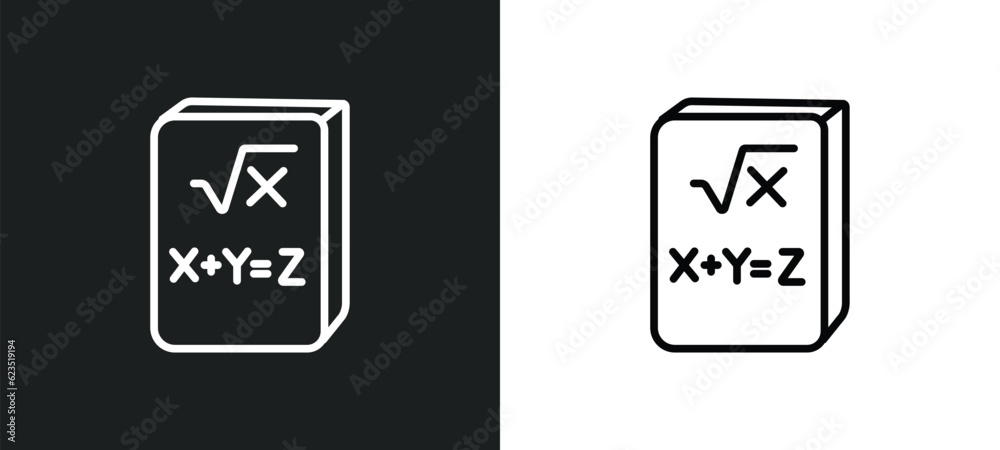 math book icon isolated in white and black colors. math book outline vector icon from education collection for web, mobile apps and ui. math book icon isolated in white and black colors. math book outline vector icon from education collection for web, mobile apps and ui.