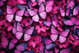 Beautiful background of tropical pink butterflies