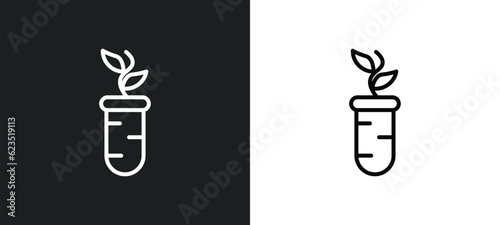plant sample icon isolated in white and black colors. plant sample outline vector icon from education collection for web, mobile apps and ui.