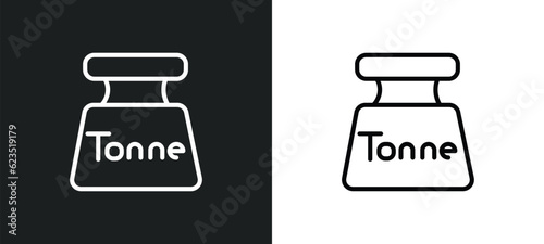 tonne icon isolated in white and black colors. tonne outline vector icon from education collection for web, mobile apps and ui.