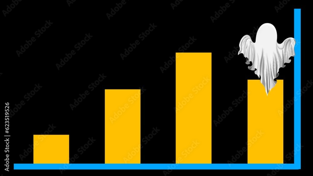 Chart rising up with flying ghost animation. Unique animated chart for ...